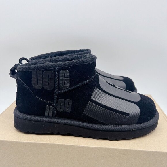 Ugg Classic Ultra Mini Scatter Women’s Ankle Winter Boots Booties Black US 7 - Picture 5 of 12